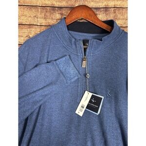 Tailorbyrd 1/4 Zip Pullover Sweater Men's XL Slate Blue Heather Waffle Knit NEW